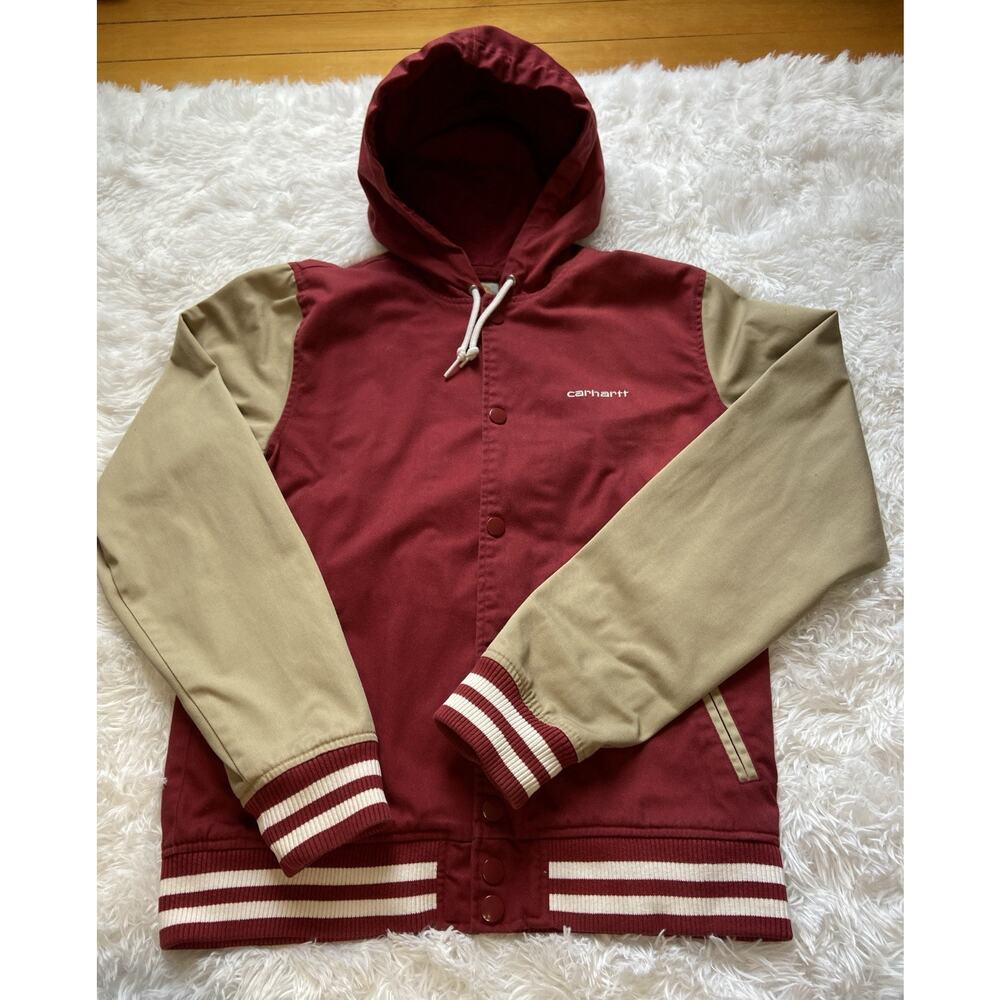Carhartt Two-Tone Burgundy and‎ Tan Hooded Jacket